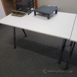 Ikea Galant White Adjustable Desk or Table Chrome Legs