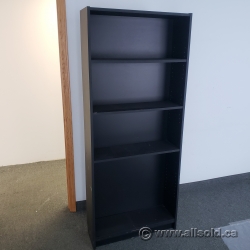 Black Bookshelf Bookcase with Adjustable Shelves 71x29
