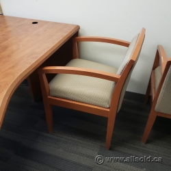 Tan and Maple Office Guest Chair