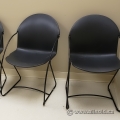 Black Plastic Office Guest Chair w/ Sleigh Base