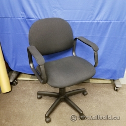 Black Rolling Mid Back Adjustable Fabric Meeting Chair