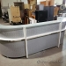 White and Grey Reception Sales Desk with Transaction Counter