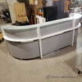 White and Grey Reception Sales Desk with Transaction Counter