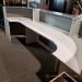 White and Grey Reception Sales Desk with Transaction Counter
