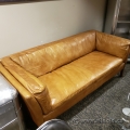 Brown High End Leather Executive Couch Sofa Loveseat
