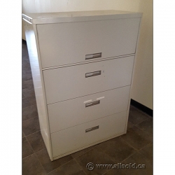 Grey 4 Drawer Lateral File Cabinet, Locking