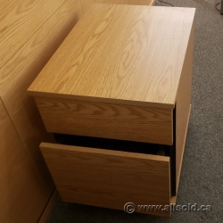 2 Drawer Oak Under Desk Pedestal File Cabinet