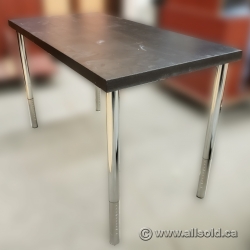 Black Height Adjustable Table w/ Chrome Legs