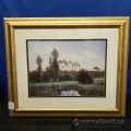 "Fishing In The Park" Framed Print Under Glass Wall Art