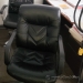 Black Leather Office Chair w/ Fixed Arms