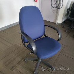 Blue Adjustable Office Task Chair w/ Fixed Arms