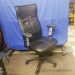 Black Leather High-Back Office Task Chair with Adj. Arms