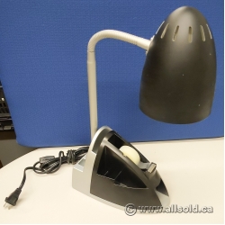 Black and Silver Adjustable Lamp with Desk Organizer Base