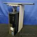 Silver Sliding CPU Sit Stand Under Desk Mount