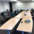 Blonde Modular Boardroom / Training Table w Grey Legs