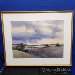 Prairie Rain Watercolor by J.C. Brager - Framed under Glass