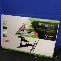 Techly Ultra Slim Full Motion TV Dual Arms Wall Mount 40" - 80"