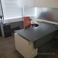 Espresso & White U/C Suite Office Desk w/ Dual Pedestal Storage