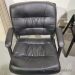 Black Leather Guest Chair w/ Fixed Arms