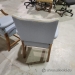 Two Blue Fabric with Wood Trim Guest Side Chair