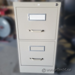 Beige 2 Drawer Vertical File Cabinet - Letter