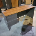 60" Maple and Dark Grey Straight Desk