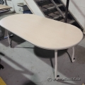Blonde Rolling Oval Training Table 72x30