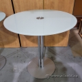 36" Frosted Glass Top Bistro Table Chrome Base