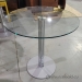 36" Glass Top Bistro Table Chrome Base Counter Tall