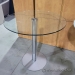 36" Glass Top Bistro Table Chrome Base Counter Tall