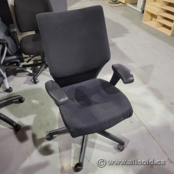 Keilhauer Tom Black Mid Back Task Chair w/ Adjustable Arms