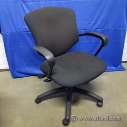 Black Mid-Back Office Task Chair w/ Fixed Arms