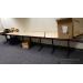 Blonde and Black Angled Trapezoid Training Table