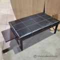 Leather Seating Bench with Pull-out Side Shelf