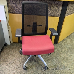 Haworth Very Task Chair w/ Mesh Back & Red Fabric Seat