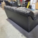 Black Leather 3 Seat Sofa Reception Couch