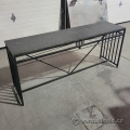 Rod-Iron/Steel Outdoor Table with Grey Granite Counter Top