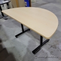 Blonde Half Moon Semicircle Office Training Table
