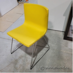 Ikea Bernhard Yellow Stacking Leather Guest Chair