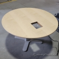 36" Round Cross Base Powered Height Adjustable Table