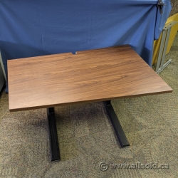 Walnut 48" Angled Sit Stand Desk Top Surface