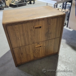 Oak 30in 2 Drawer Lateral File Cabinet