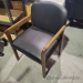 Black Leather Office Guest Chair w/ Oak Wood Frame