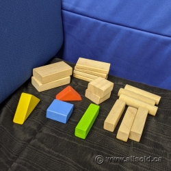 Set of 49 Children Wood Building Blocks