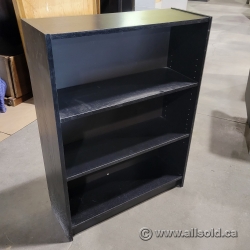 Black Wood Bookshelf Bookcase w/ Adjustable Shelves