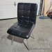 Leather Reception Guest Chair with Chrome Legs, No Arms