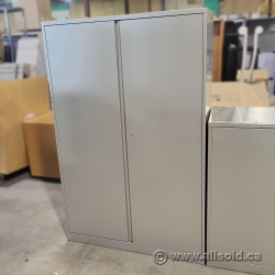 Steelcase 42" x 18" x 66" Silver 2 Door Storage Cabinet, Locking