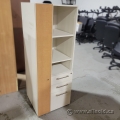 Haworth White and Light Maple Wardrobe Storage Cabinet Tower