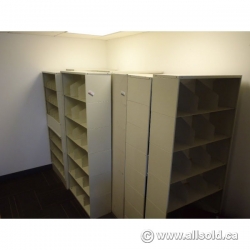 Beige Tab Metal Shelving Shelf 6-Shelves