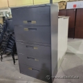 Dark Grey Global 5 Drawer Lateral File Cabinet